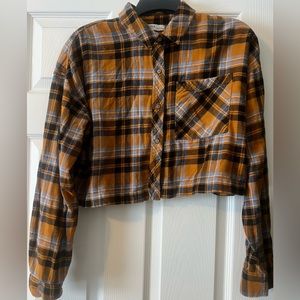 Arizona Jean CO Flannel Cropped Shirt Size Large